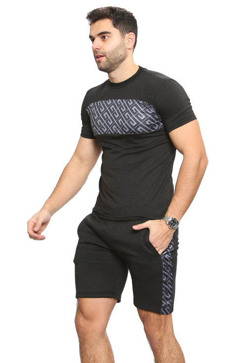 Men's Casual Sports Workout T-Shirt & Shorts Set