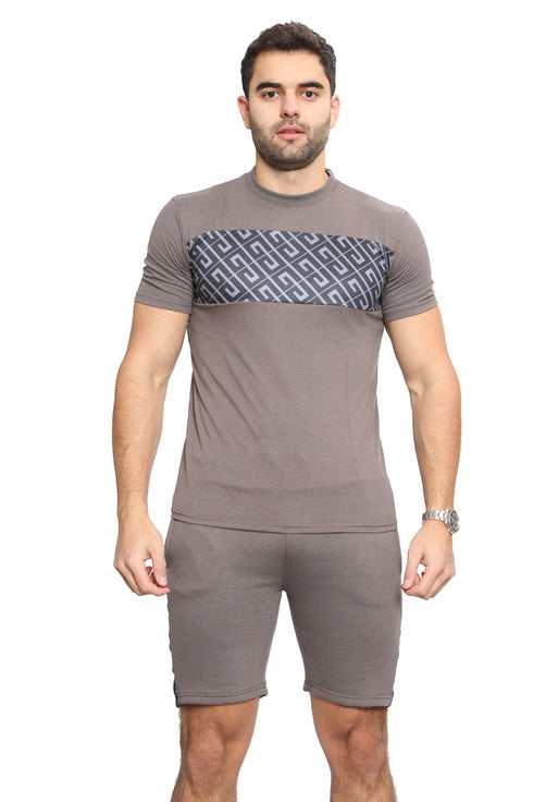 Men's Casual Sports Workout T-Shirt & Shorts Set