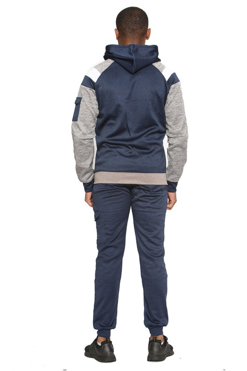 Men Plain Zipper Hoodie Warm Tracksuit