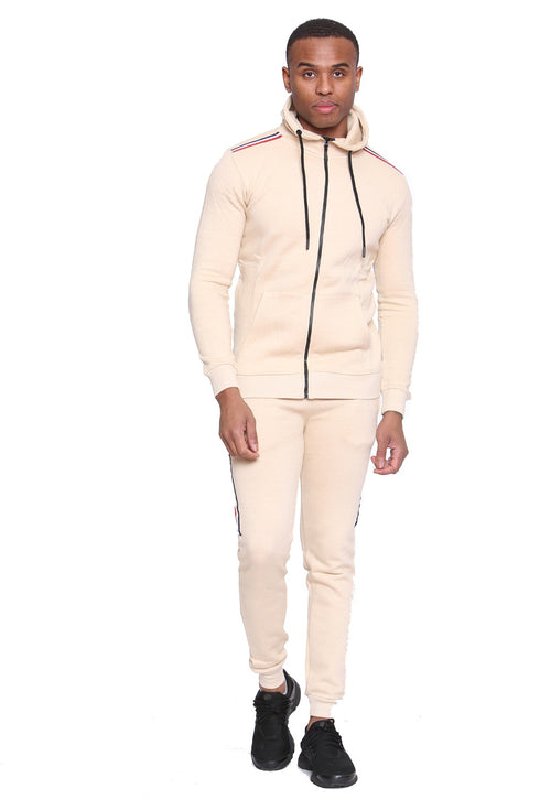 Men Plain Zipper Hoodie Warm Tracksuit