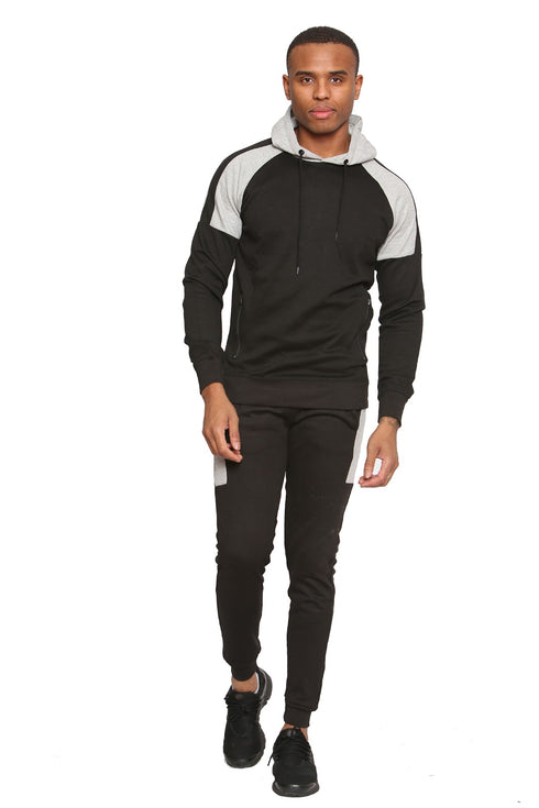 Men Plain Zipper Hoodie Warm Tracksuit