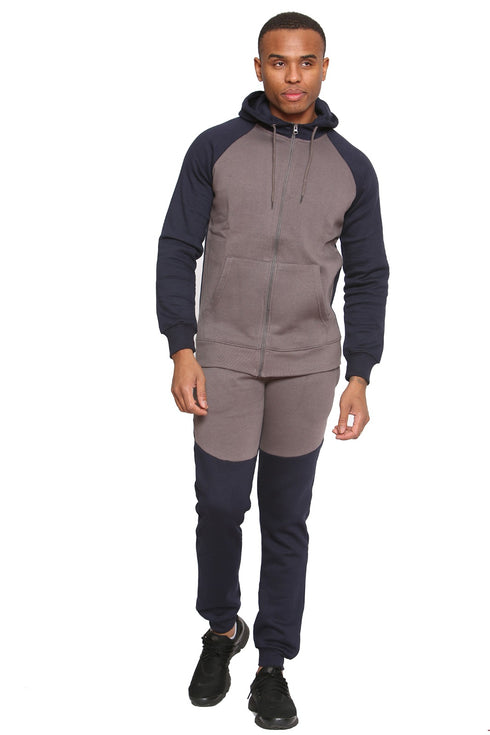 Men Plain Zipper Hoodie Warm Tracksuit