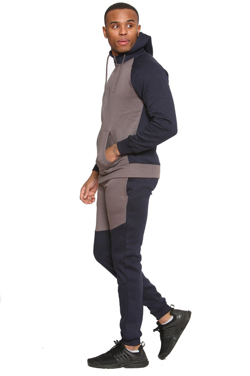 Men Plain Zipper Hoodie Warm Tracksuit