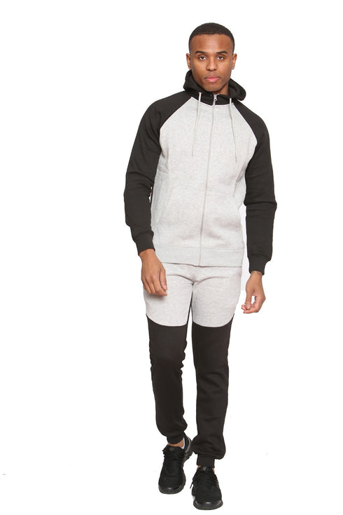 Men Plain Zipper Hoodie Warm Tracksuit