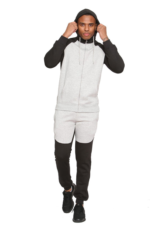 Men Plain Zipper Hoodie Warm Tracksuit