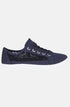 Ladies Canvas Plimsolls Embroidered Sneaker Pump Shoes