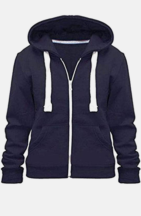 Child Plain Zipper Fleece Hoodie