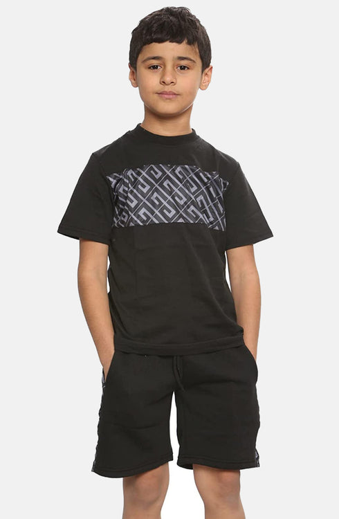 Kids Contrast Panel 2 Pieces T-Shirt & Short Set