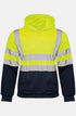 Men Hi Viz Reflective Tape Two Tone Pullover Hoodie
