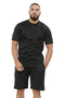 Men Polyester Fleece Round Neck Top & Short Set