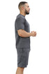 Men Polyester Fleece Round Neck Top & Short Set