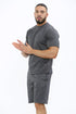Men Polyester Fleece Round Neck Top & Short Set