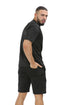 Men Polyester Fleece Round Neck Top & Short Set