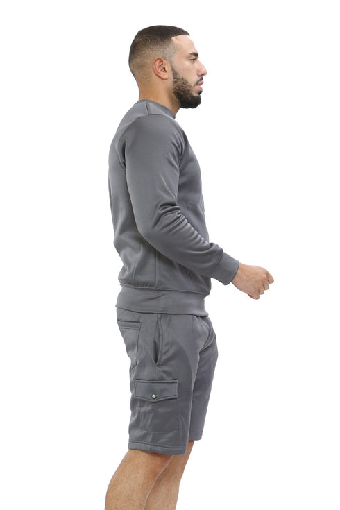 Mens polyester fleece with cargo pocket