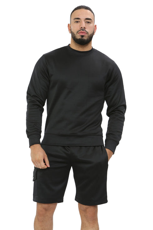 Mens polyester fleece with cargo pocket
