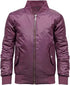 Girls Boys Kids Plain Zip Up Biker Bomber Padded Jacket
