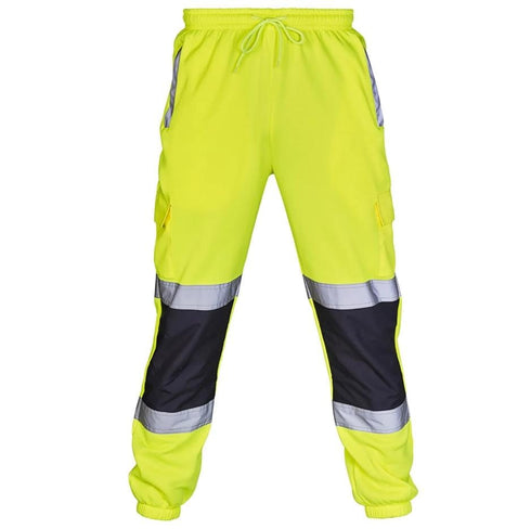 Mens Hi Vis Viz Combat Trousers JOGGING BOTTOMS Workwear JOGGERS