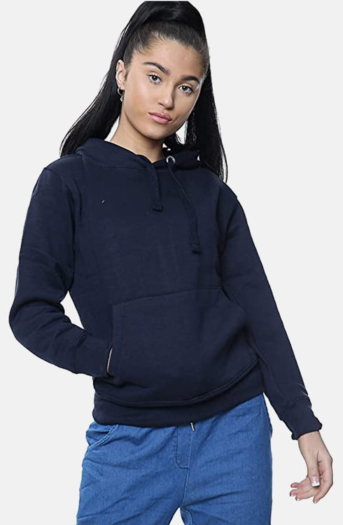 Women Plain Pullover Fleece Hoodie