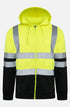 Men Hi Viz Reflective Tape Zipper Hoodie