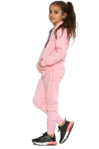 Girls and boy plain zip tracksuit
