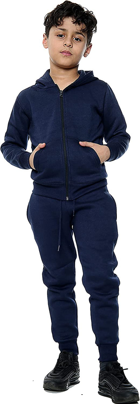 Girls and boy plain zip tracksuit