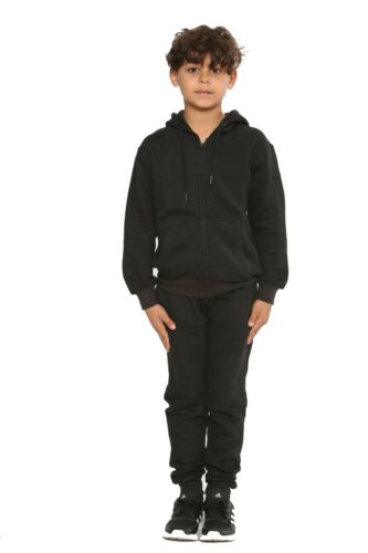 Girls and boy plain zip tracksuit
