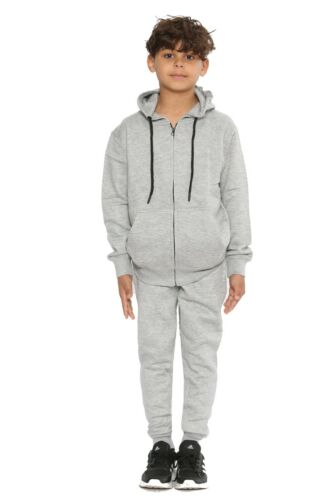 Girls and boy plain zip tracksuit