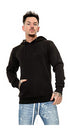 Men Plain Pullover Hoodie With Kangaroo Pocket
