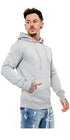 Men Plain Pullover Hoodie With Kangaroo Pocket