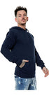 Men Plain Pullover Hoodie With Kangaroo Pocket